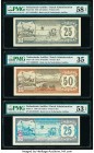 Netherlands Antilles Bank van de Nederlandse Antillen 25 (2); 50 Gulden 1.6.1972 (2); 14.7.1979 Pick 10b; 11b; 17 Three Examples PMG Choice About Unc ...