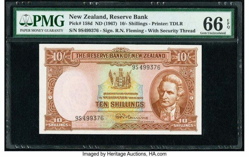 New Zealand Reserve Bank of New Zealand 10 Shillings ND (1960-67) Pick 158d PMG ...