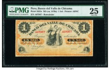 Peru Banco del Valle de Chicama 1 Sol ND (ca. 1870s) Pick S432r Remainder PMG Very Fine 25. 

HID09801242017

© 2020 Heritage Auctions | All Rights Re...