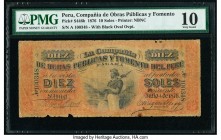 Peru Compania de Obras Publica y Fomento del Sol 10 Soles 4.7.1876 Pick S446b PMG Very Good 10. 

HID09801242017

© 2020 Heritage Auctions | All Right...
