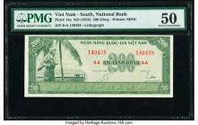 South Vietnam National Bank of Viet Nam 200 Dong ND (1955) Pick 14a PMG About Uncirculated 50. Rust lightened; pinholes.

HID09801242017

© 2020 Herit...