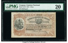 Uruguay Republica Oriental del Uruguay 1 Peso 25.1.1875 Pick A118 PMG Very Fine 20. 

HID09801242017

© 2020 Heritage Auctions | All Rights Reserved