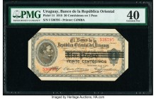 Uruguay Banco de la Republica Oriental 20 Centesimos on 1 Peso 1.1918 Pick 14 PMG Extremely Fine 40. Cut cancelled.

HID09801242017

© 2020 Heritage A...