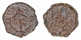 Judea
Agripa I
Prutah. AE. (41-42 d.C.). A/Sombrilla, alrededor ley. R/Tres espigas y L-S (año 6). 2.54g. Hending 553. MBC/BC+.