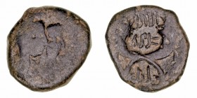 Nabatea
Arethas IV
AE-20. AE. A/Bustos a der. R/Dos cornucopias y ley. aramea. 4.06g. GIC.569. BC-/MBC-.