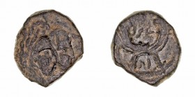 Nabatea
Malicus II
AE-18. A/Bustos a der. R/Dos cornucopias y ley. aramea. 2.88g. GIC.5703. MBC-.