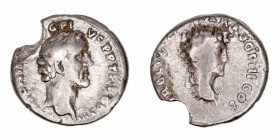 Antonino Pío & Marco Aurelio
Denario. AR. (138-161). A/Busto de Antonino a der., alrededor ley. R/Busto de Marco Aurelio a der., alrededor ley. 3.12g...
