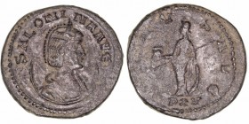 Salonina, esposa de Galieno
Antoniniano. VE. Antioquía. R/SALVS AVG. En exergo PXV. 3.50g. RIC.86. MBC-/BC+.