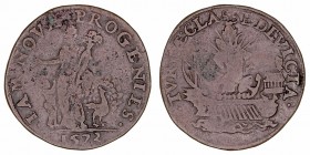 Felipe II
Jetón. AE. 1572. Nacimiento del infante D. Fernando y La Batalla de Lepanto. 4.43g. Dugn 2560. VQ.13674. BC+.