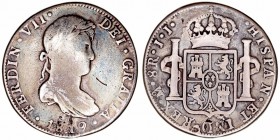 Fernando VII
8 Reales. AR. Méjico JJ. 1819. 26.14g. Cal.563. Agujero tapado. (BC-).