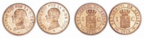Alfonso XIII
Céntimo. AE. 1912 *2 PCV. Lote de 2 monedas. Cal.79. SC- a EBC+.