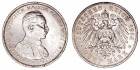 Alemania Guillermo II
5 Marcos. AR. Berlín. 1914 A. 27.78g. KM.536. MBC.