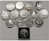 Canadá Isabel II
Dólar. AR. Lote de 14 monedas. 1971, 1973, 1975, 1978, 1982, 1983 (2), 1986, 1988, 1989, 1990, 1993, 1998 y 2000. Encapsuladas (algu...