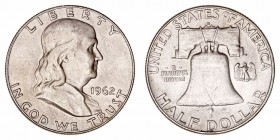 Estados Unidos 
1/2 Dólar. AR. 1962 D. 12.37g. KM.199. EBC-.