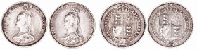 Gran Bretaña Victoria
Shilling. AR. 1887. Lote de 2 monedas. KM.761. MBC.