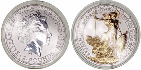 Gran Bretaña Isabel II
2 Pounds. AR. 2002. Britannia. Onza Troy 999 mil. PROOF.