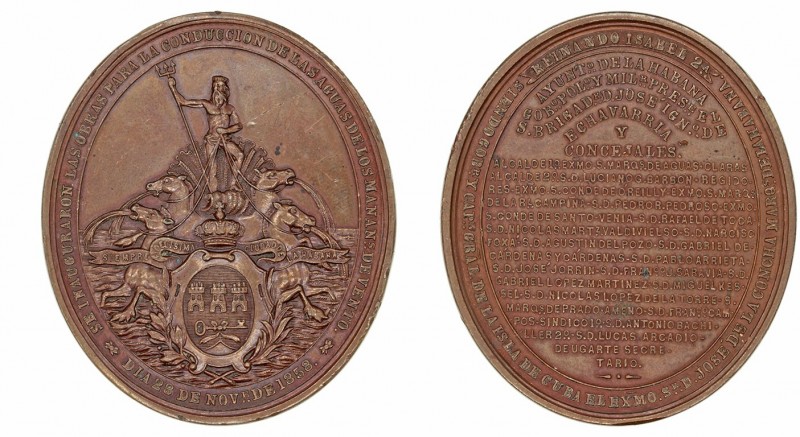 Isabel II
Medalla. AE. 1858. La Habana (Cuba), Inauguración de las obras para l...