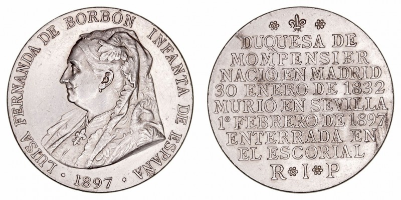 Alfonso XIII
Medalla. AR. 1897. Luisa Fernanda de Borbón, Duquesa de Monpensier...