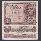 Estado Español, Banco de España
1 Peseta. Lote de 3 billetes. 1948, 1951 y 1953. Series. SC a EBC.