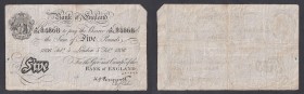 Billetes extranjeros
5 Pounds. 5 Febrero 1936. P.335a. Falta en pico, alguna grieta y puntitos de aguja. (BC).