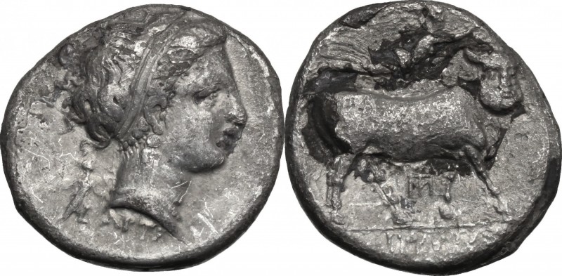Greek Italy. Central and Southern Campania, Neapolis. AR Didrachm, c. 300 BC. D/...