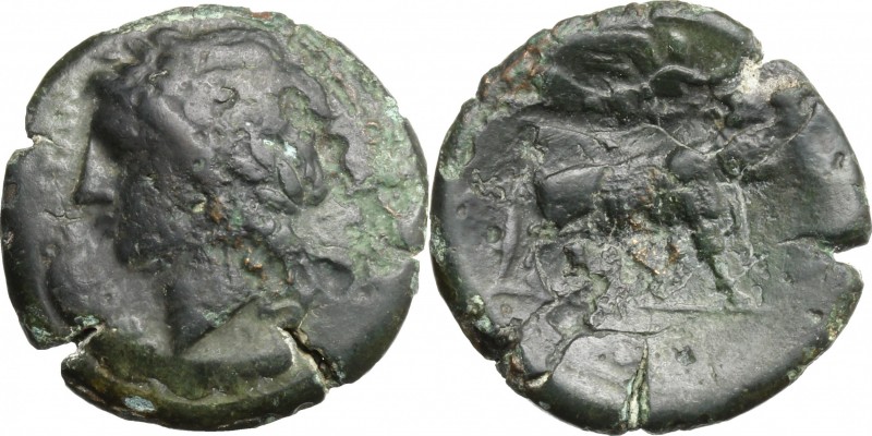 Greek Italy. Central and Southern Campania, Neapolis. AE 23 mm, c. 275-250 BC. D...