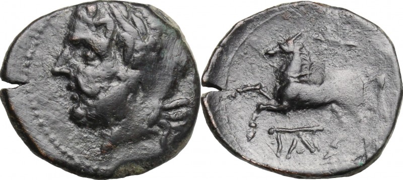 Greek Italy. Northern Apulia, Arpi. AE 18 mm, c. 325-275 BC. D/ Head of Zeus lef...