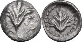 Sicily. Selinos. AR Litra, 530-500 BC. D/ Selinon leaf. R/ Selinon leaf in incuse circle. SNG Cop. 596. SNG ANS 684. HGC 2, 1217. AR. g. 0.41 mm. 10.0...