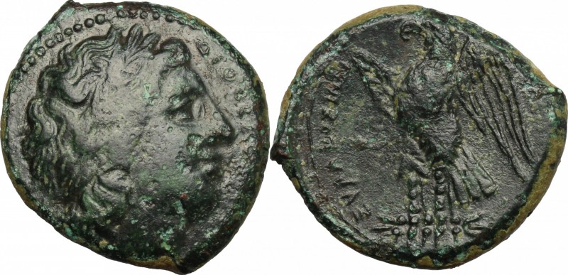 Sicily. Syracuse. Hiketas (287-278 BC). AE 23 mm. D/ Head of Zeus Hellanios righ...