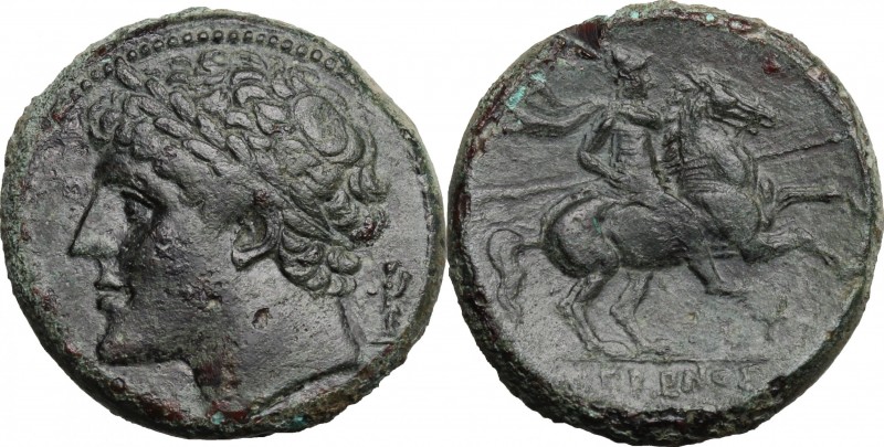 Sicily. Syracuse. Hieron II (275-215 BC). AE 28 mm, c. 230-218/5 BC. D/ Head of ...