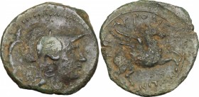 Sicily. Tauromenion. Roman Rule. AE 19 mm, after 212 BC. D/ Head of Athena right, helmeted. R/ Pegasus flying right. CNS III, 36. AE. g. 4.28 mm. 19.0...