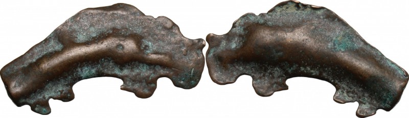 Continental Greece. Skythia, Olbia. AE cast dolphin, late 5th-4th century BC. BM...