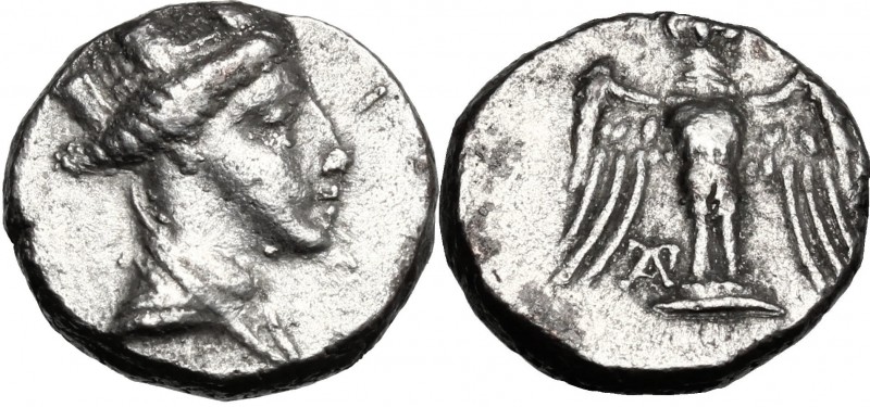 Greek Asia. Pontos, Amisos. AR reduced Siglos, c. 4th century BC. D/ Turreted an...