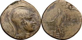 Greek Asia. Paphlagonia, Sinope. Temp. of Mithradates VI Eupator (85-65 BC). AE 32 mm. D/ Helmeted head of Athena right. R/ Perseus standing facing, h...