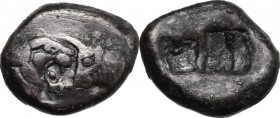 Greek Asia. Lydia, Sardes. Kroisos (560-546 BC). AR Siglos (1/2 Stater). D/ Foreparts of lion and bull facing each other. R/ Two incuse squares. SNG C...
