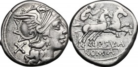 P. Cornelius Sulla. AR Denarius, 151 BC. D/ Head of Roma right, helmeted. R/ Victory in biga right. Cr. 205/1. B. (Cornelia) 1. AR. g. 3.35 mm. 17.00 ...