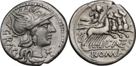 L. Antestius Gragulus. AR Denarius, 136 BC. D/ Head of Roma right, helmeted. R/ Jupiter in fast quadriga right, hurling thunderbolt and holding sceptr...