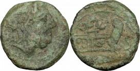 Elephant's head series. AE Semis, 128 BC. D/ Head of Saturn right, laureate. R/ Prow right; above, head of elephant. Cr. 262/2. AE. g. 7.18 mm. 22.00 ...