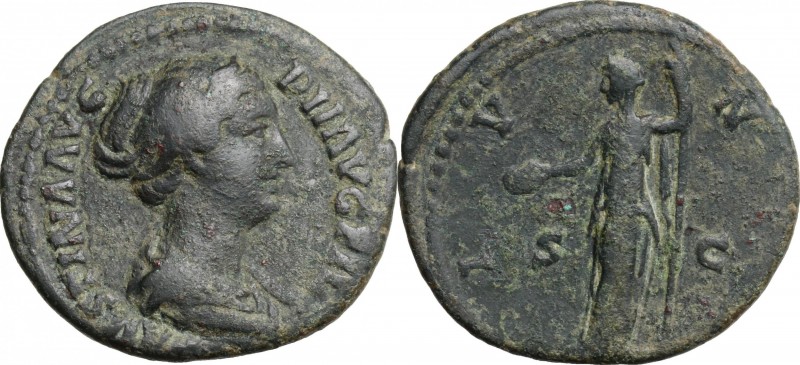 Faustina II, wife of Marcus Aurelius (died 176 AD). AE As, struck under Antoninu...