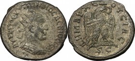 Trajan Decius (249-251). AR Tetradrachm, Syria, Seleucis and Pieria, Antioch mint, 249-251. D/ Bust right, radiate, cuirassed. R/ Eagle standing right...