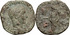 Volusian (251-253). AE Sestertius. D/ Bust right, laureate, draped, cuirassed. R/ Liberalitas standing left, holding abacus and cornucopiae. RIC 254. ...