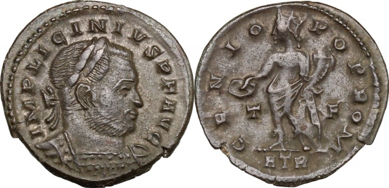 Licinius I (308-324). AE Follis, Trier mint, 310-313. D/ Bust right, laureate, d...