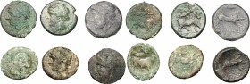 Greek Italy. Multiple lot of six (6) unclassified AE coins, including Arpi and Neapolis. AE. F:VF.