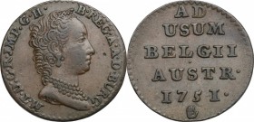 Austrian Netherlands. Maria Theresia (1740-1780). AE Liard 1751. KM 2. AE. mm. 21.00 EF.