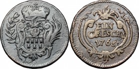 Austria. Maria Theresia (1740-1780). AE Gröschl, Karlsburg mint, 1765. Herinek 1679. Huszár 1019. AE. g. 8.16 mm. 23.00 VF/About VF.