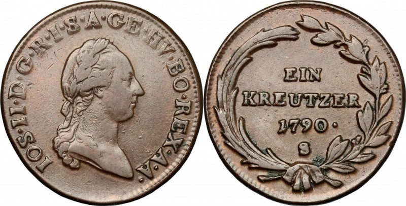 Austria. Joseph II (1765-1790). AE Kreuzer, Schmöllnitz mint, 1790 S. Huszár 189...