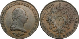 Austria. Franz II (1792-1805). AE 6 Kreuzer 1800 A, Vienna mint. KM 2128. AE. mm. 32.00 Good VF.