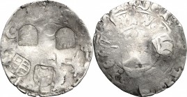 Bohemia. Wenceslaw III (1305-1306). AR Prager Groschen. AR. g. 2.93 mm. 26.00 Four counter-marks in shape of identical crests. F.