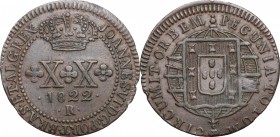 Brazil. Joao VI (1816-1826). AE 20 Reis 1822. KM 316.1. AE. mm. 30.50 Good VF.