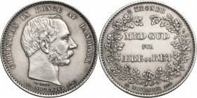 Denmark. Christian IX (1863-1906). AR 2 kroner 1888. AR. g. 15.01 mm. 31.50 Good EF. For the 25th anniversary of the Reign.
